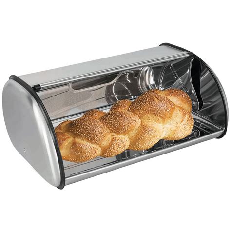 Home Basics Stainless Steel Bread Box, Silver